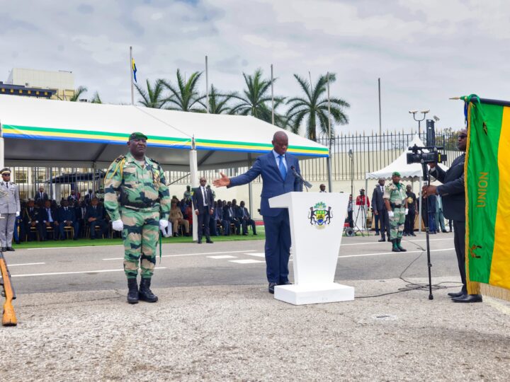 Gabon : Le Chef de l’État préside la cérémonie de prise de commandement à la tête de la Garde Républicaine du Général de Brigade Antoine Balekidra