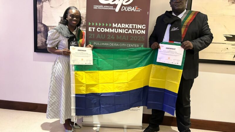 Emirats Arabe-Unis : Grâce Assélé Ogandaga et Lionel Léo Ndong Eyeghe honorent le Gabon au Congrès Africain des Professionnels de la Communication et du Marketing