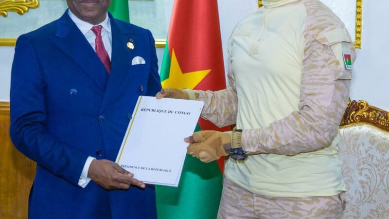 Burkina : Les autorités congolaises saluent « l’engagement, le dynamisme et la combativité du Président du Faso »