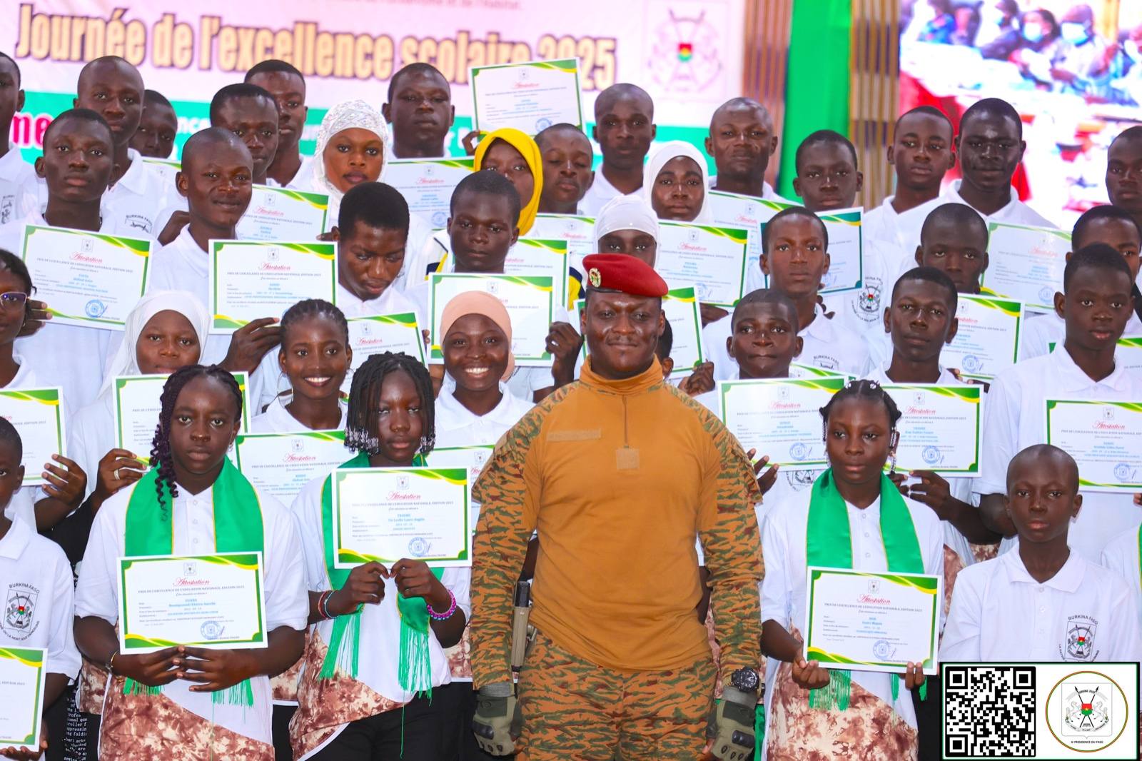 Burkina Faso : Journée de l’excellence scolaire 2025, Le Capitaine Ibrahim TRAORÉ appelle à une révolution éducative